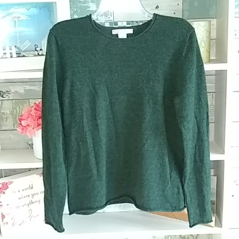 Sarah Spencer emerald Italian merino wool sweater